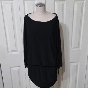 White House Black Market Black Long Sleeve Tunic